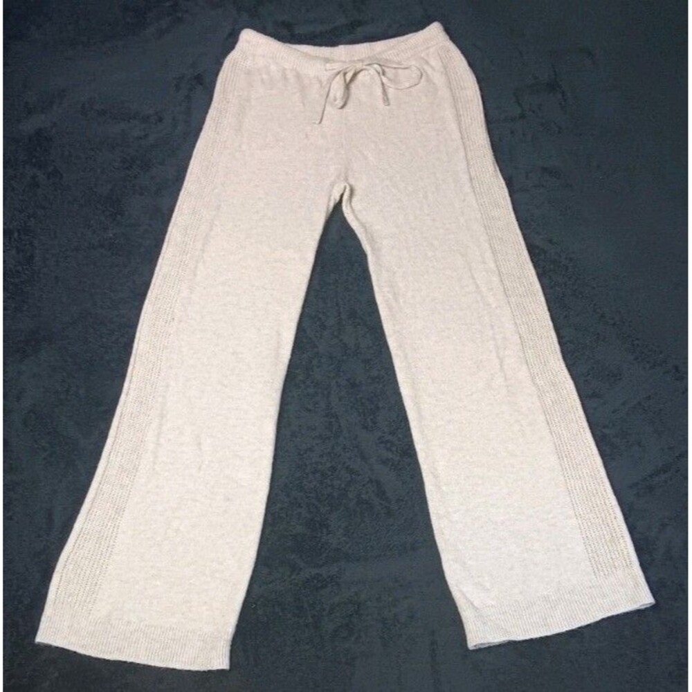 Auden Crochet Knit Wide Leg Lounge Pant XS Cream Cozycore Pajama Fall Autumncore
